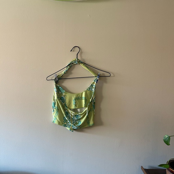 Urban Outfitters Lime Green Floral Camisole - Picture 2 of 3